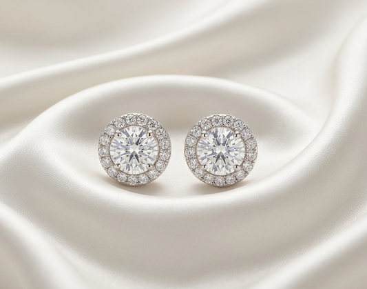 Silver Stainless Steel Stud Earrings